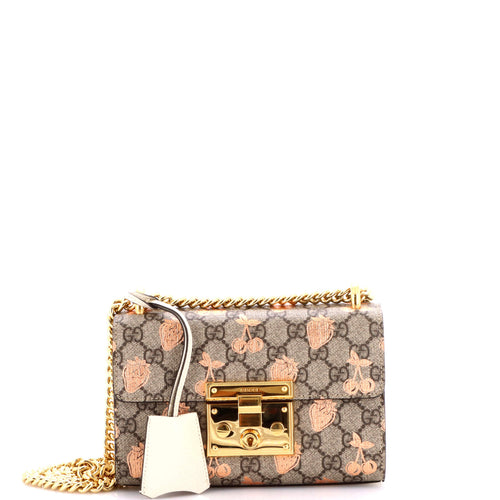 GUCCI Padlock Shoulder Bag Printed GG Coated Canvas Small