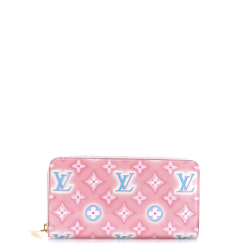 Zippy Wallet Valentine Neon Monogram Vernis