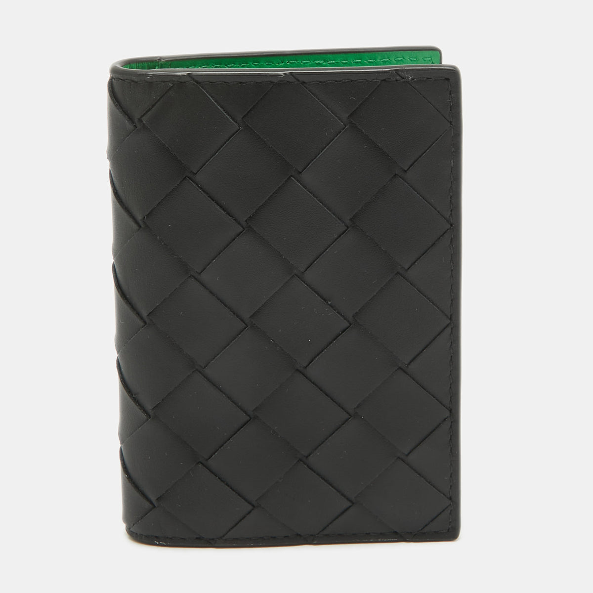 Bottega Veneta Black Intrecciato Leather Card Holder