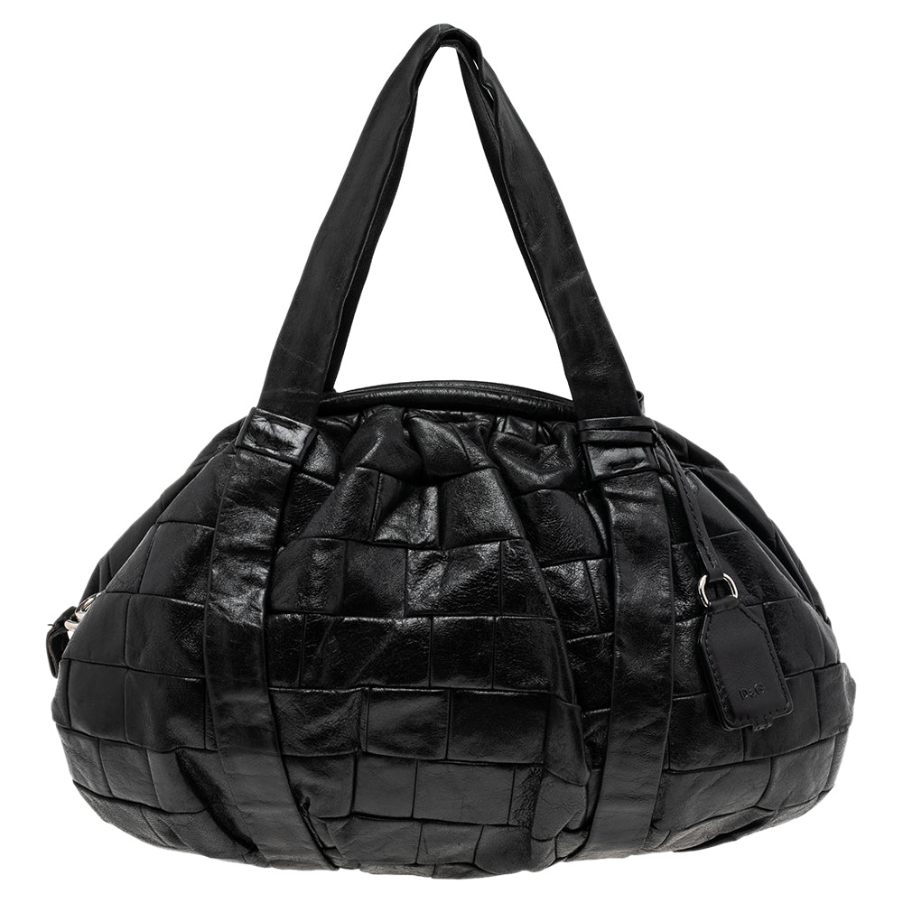 D&G Sac Hobo Miss Diana en cuir tressé noir