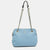 Light Blue Leather Camille Dome Shoulder Bag