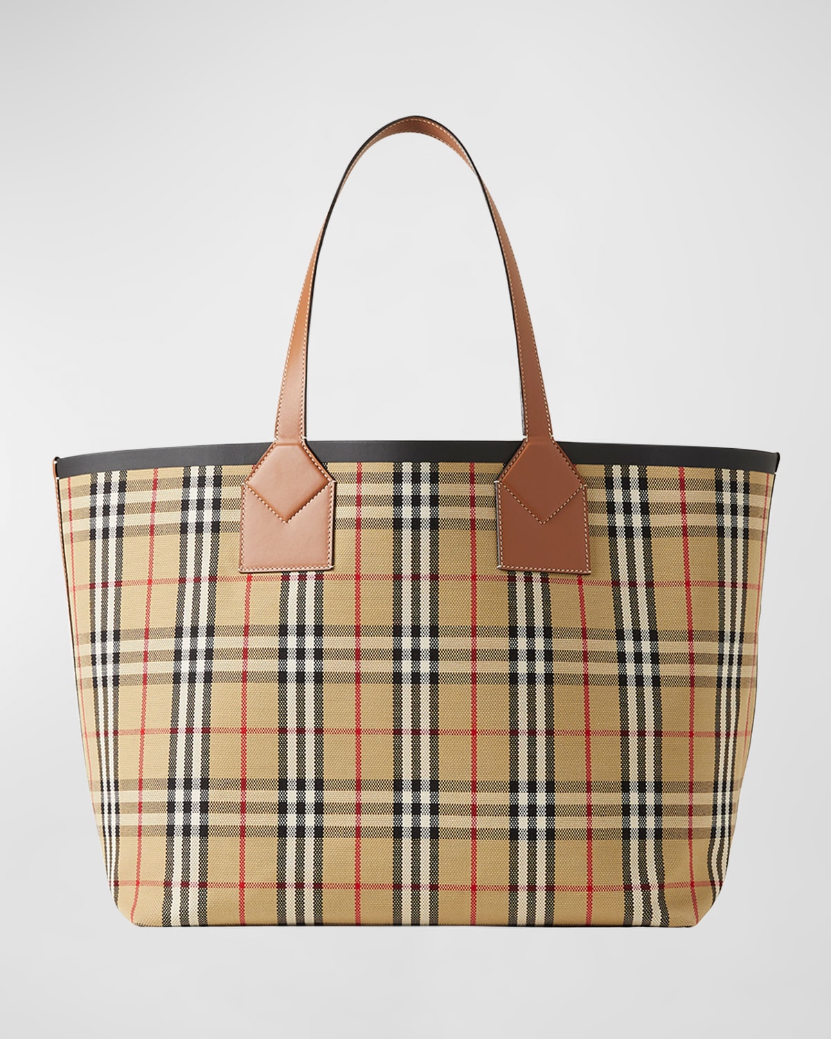 Burberry Heritage Large Check Canvas Tote Bag