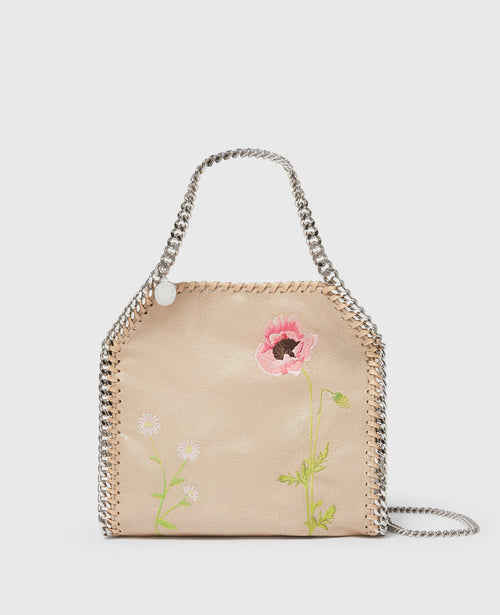 Falabella Floral Embroidered Mini Tote, Woman, Buttercream