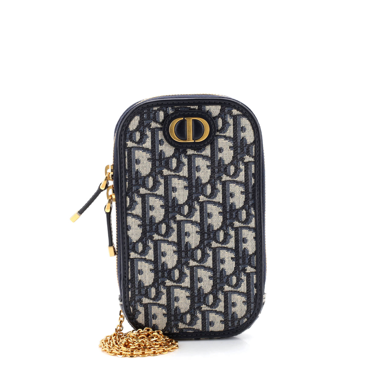Christian Dior 30 Montaigne Phone Holder on Chain Oblique Canvas