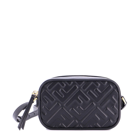 FENDI Camera Case Bag Zucca Embossed Leather Mini