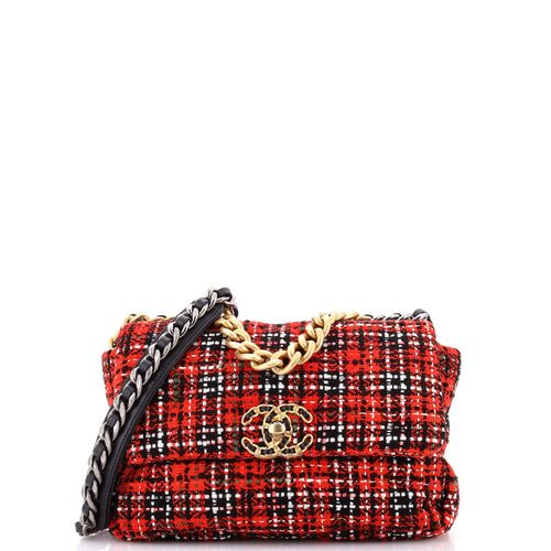 CHANEL 19 Flap Bag Quilted Tweed Medium