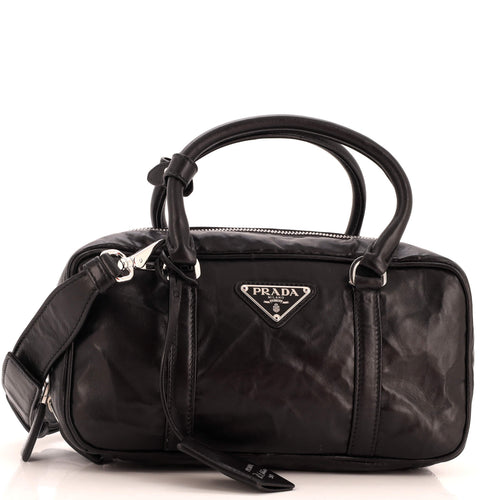 PRADA Re-Edition Top Handle Bauletto Bag Nappa Antique Medium