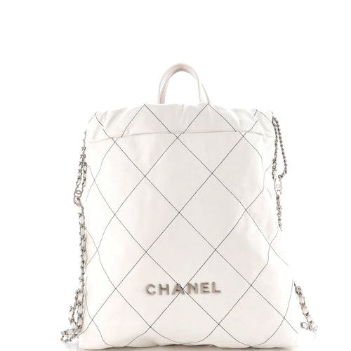 CHANEL 22 Chain Backpack Quilted Calfskin Large