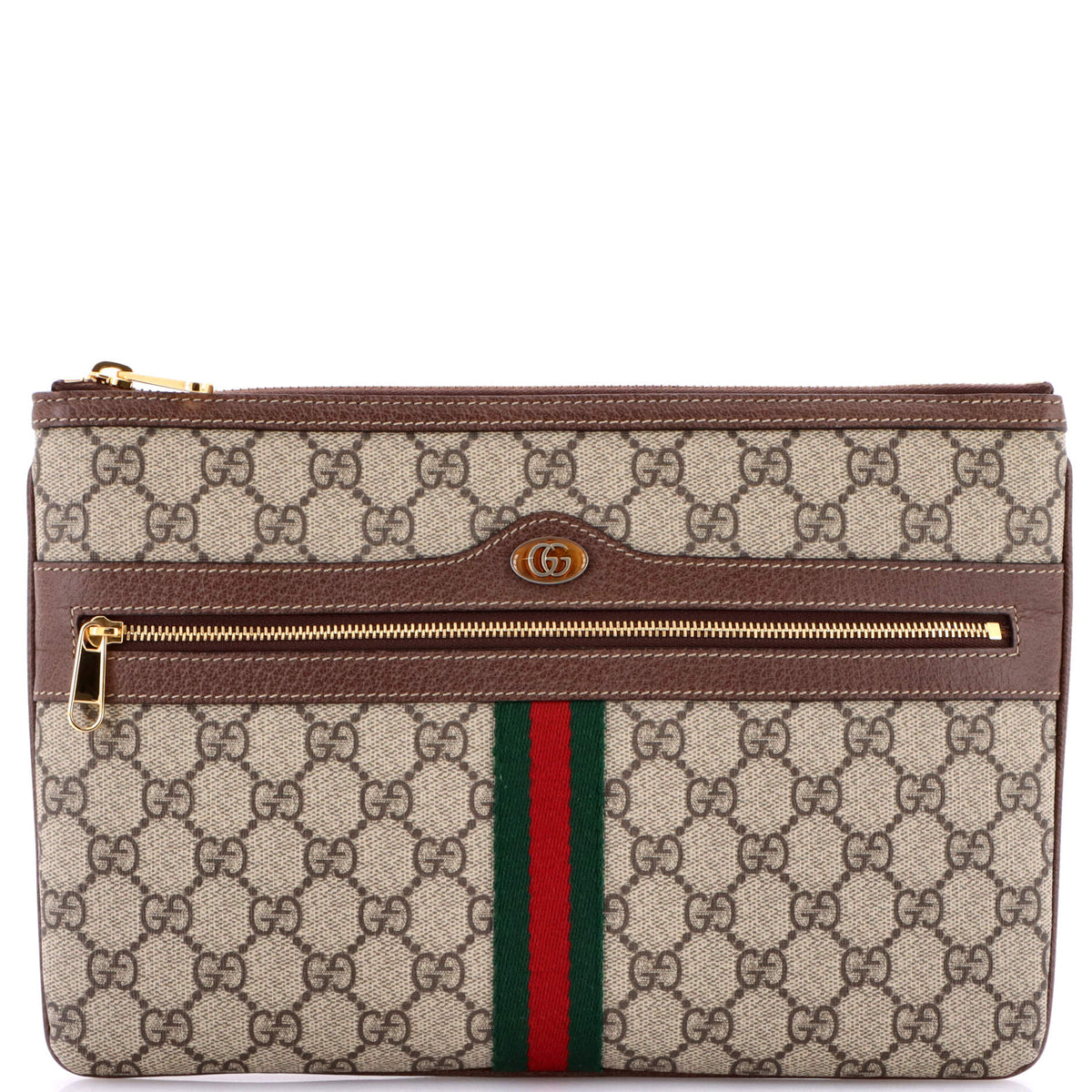 Gucci GUCCI Ophidia Zip Pouch GG Coated Canvas Large