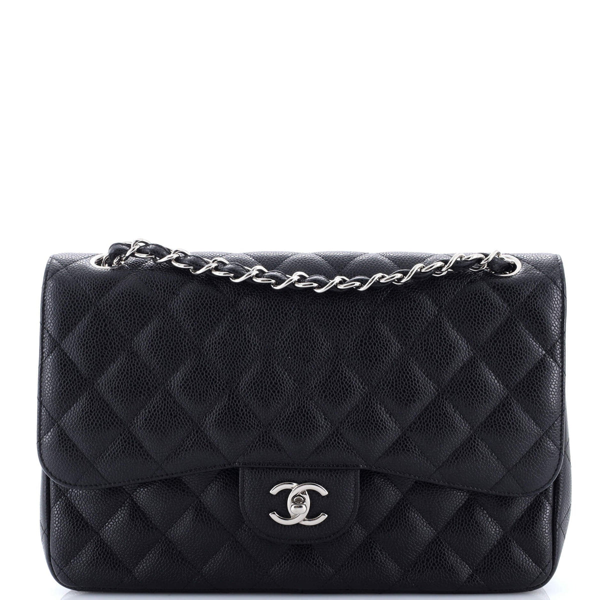 Chanel CHANEL Classic Double Flap Bag Quilted Caviar Jumbo