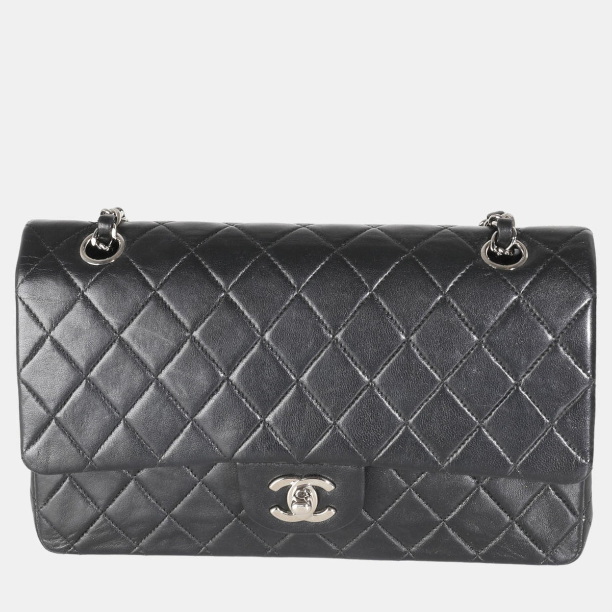 Chanel Black Quilted Lambskin Medium Classic Double Flap Bag