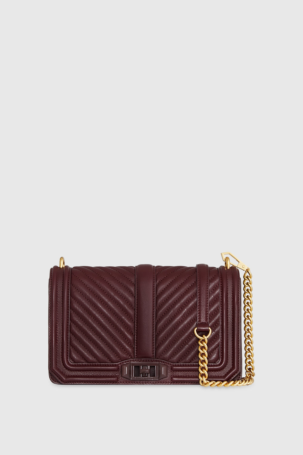 Rebecca Minkoff Chevron Quilted Love Crossbody Bag In Port