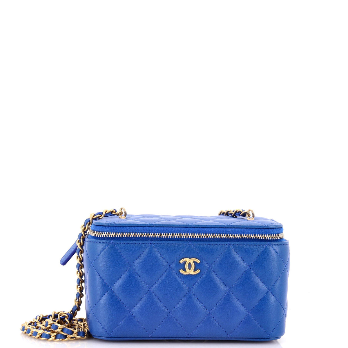 Chanel CHANEL Pearl Crush Vanity Case with Chain Quilted Lambskin Small