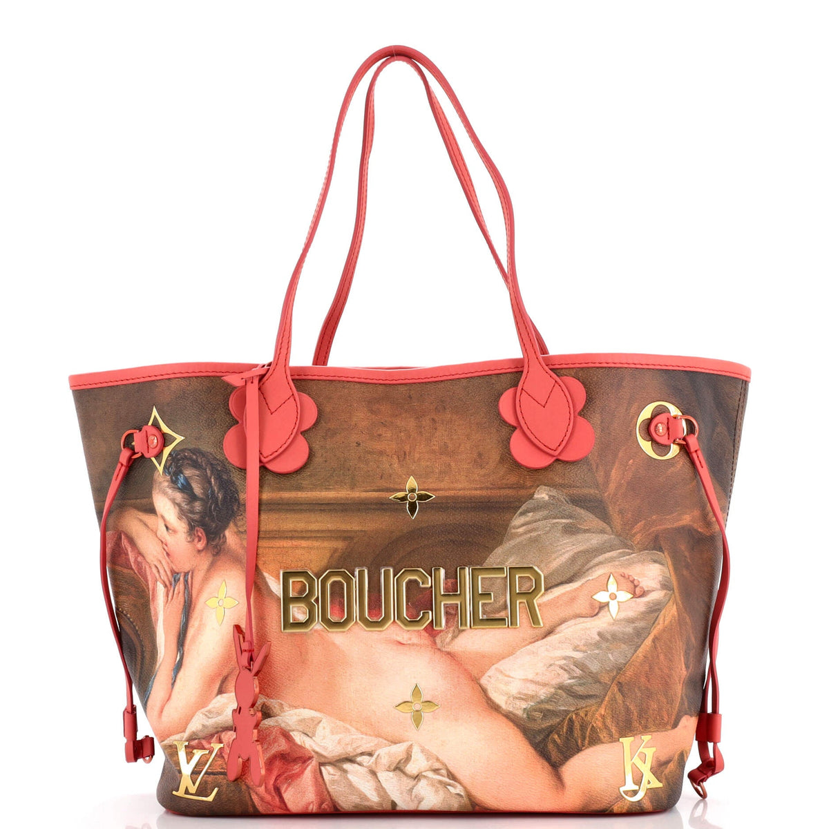 Louis Vuitton Neverfull NM Tote Limited Edition Jeff Koons Boucher Print Canvas MM