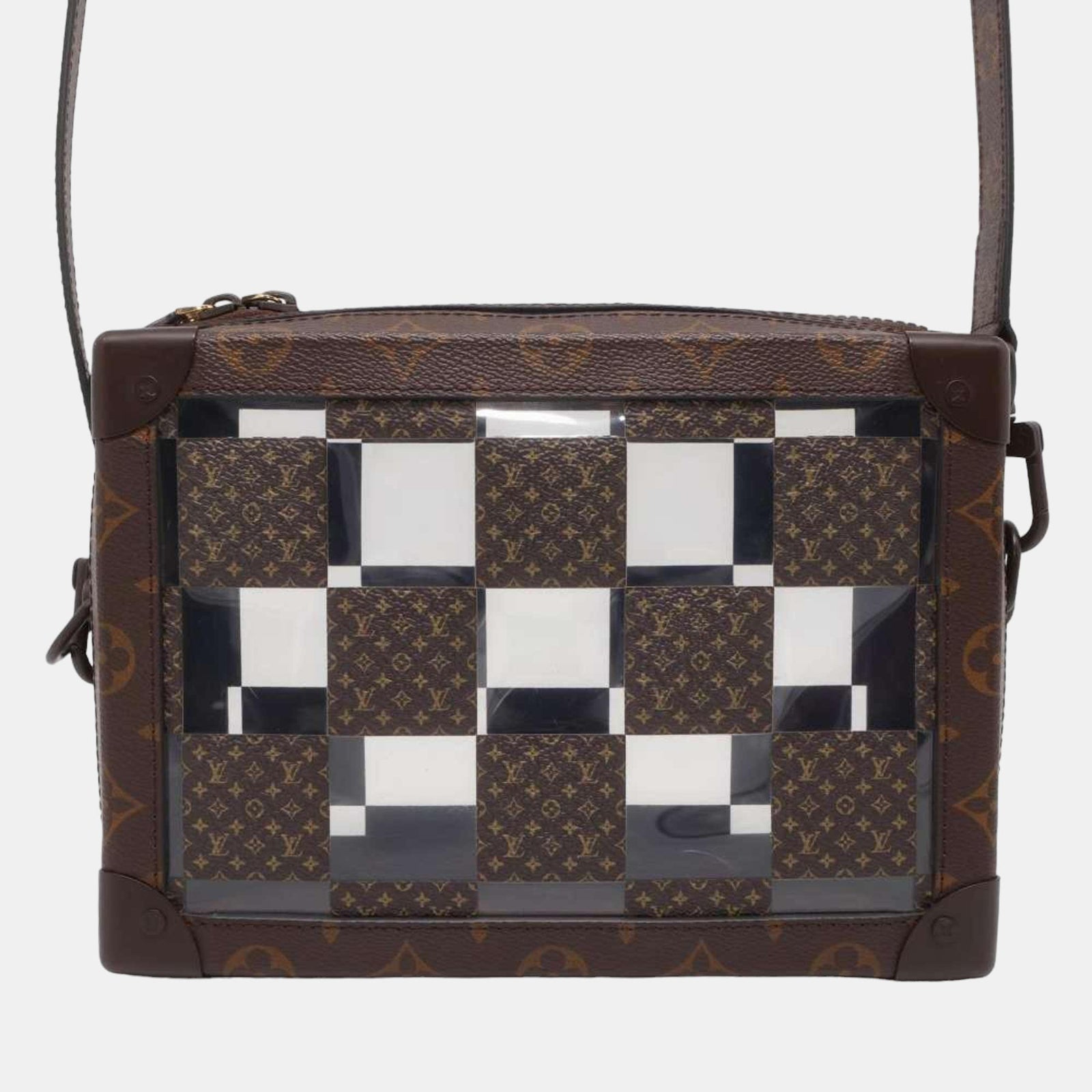 Louis Vuitton Sac bandoulière souple Camvas en PVC marron et monogramme Chess