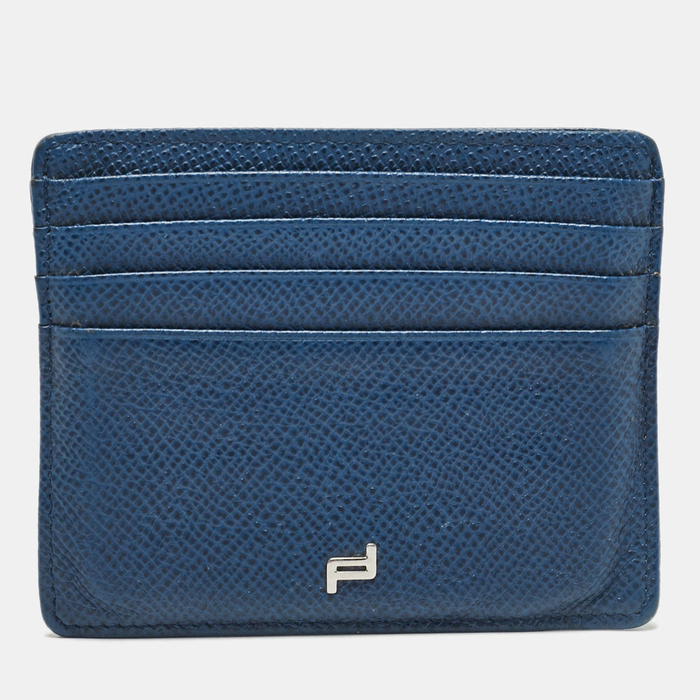 Blue Leather Card Holder