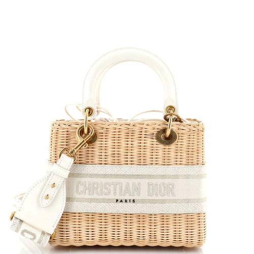 Lady Dior Bag Wicker and Oblique Canvas Medium