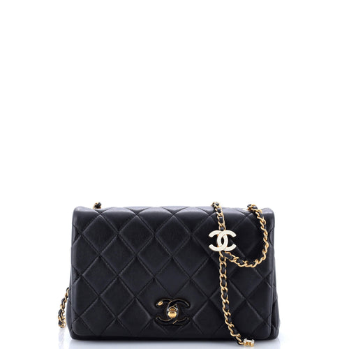 CHANEL Enamel Multi CC Chain Flap Bag Quilted Lambskin Small