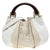 White/Light Beige Leather and Suede Maia Hobo