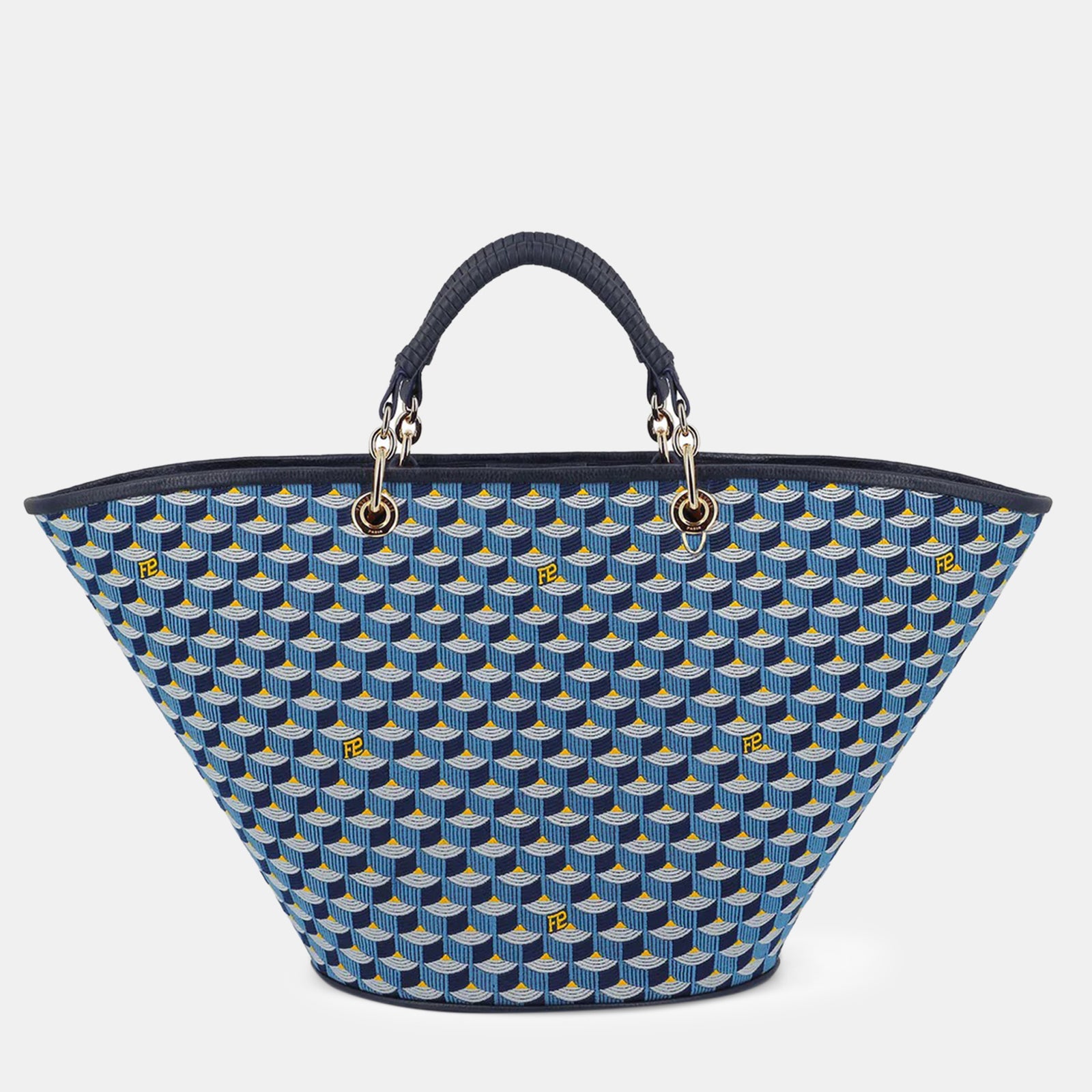 Faure Le Page Navy Blue Leather Tote