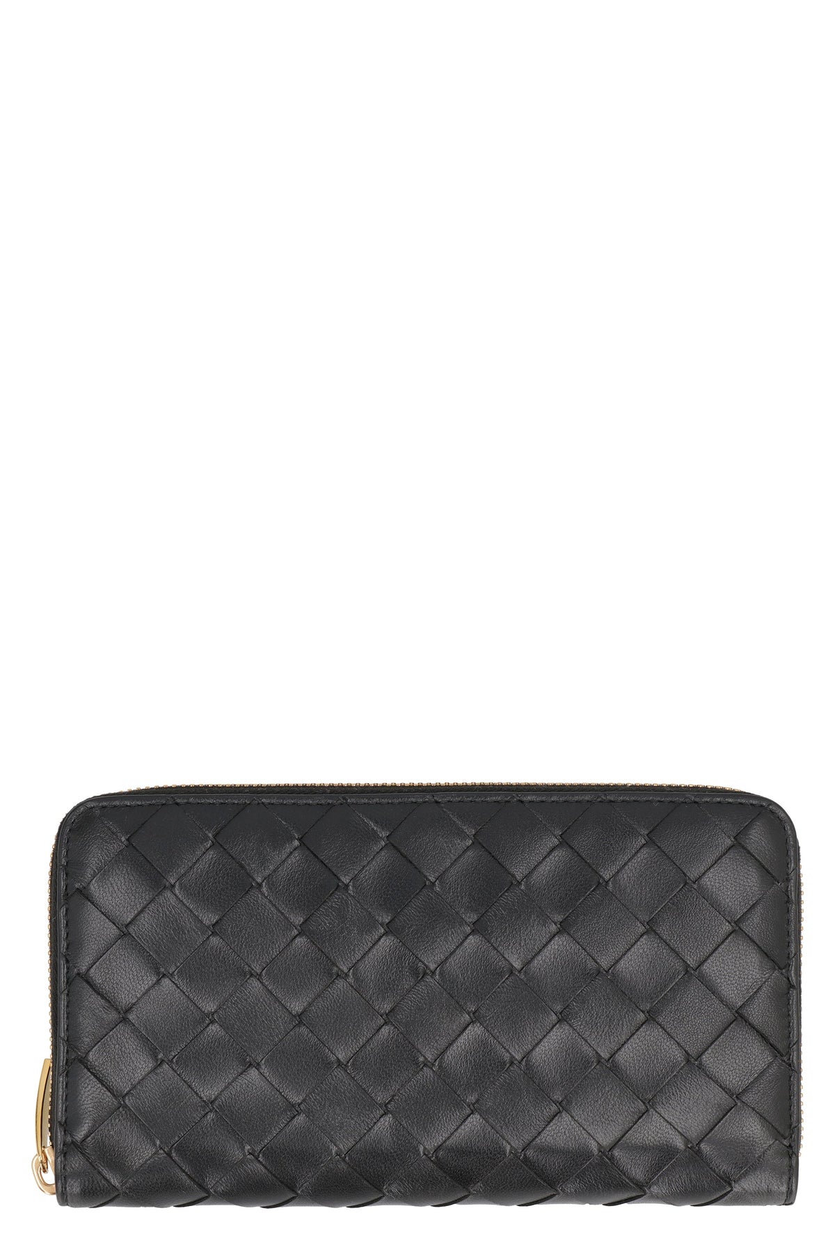 Bottega Veneta Women's Leather Zip-Around Wallet in Black | 742332VCPP2 Color 8425