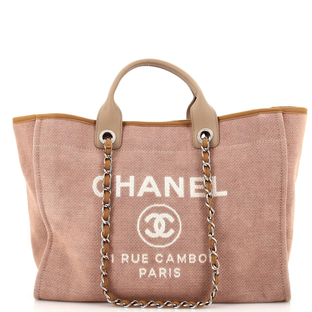 CHANEL Deauville Tote Canvas Medium