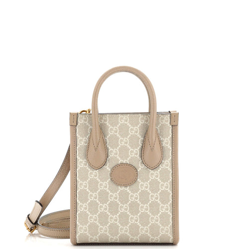 GUCCI Interlocking G Patch Tote GG Coated Canvas Mini