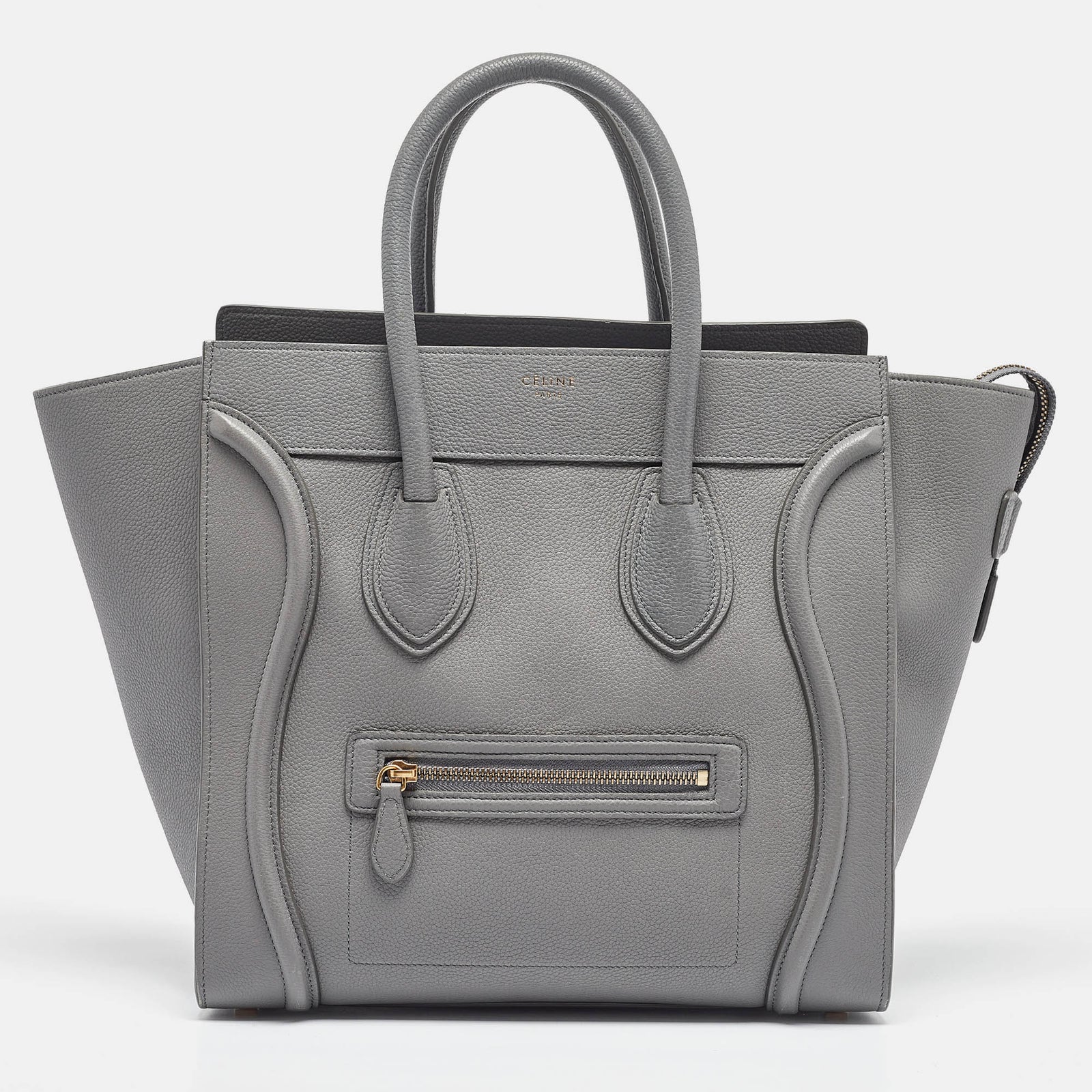 Celine Grey Leather Mini Luggage Tote