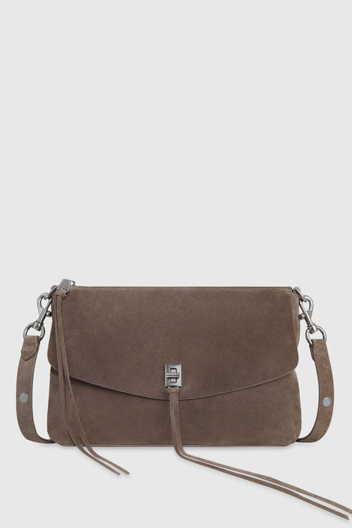 Darren Top Zip Shoulder Bag In Brown