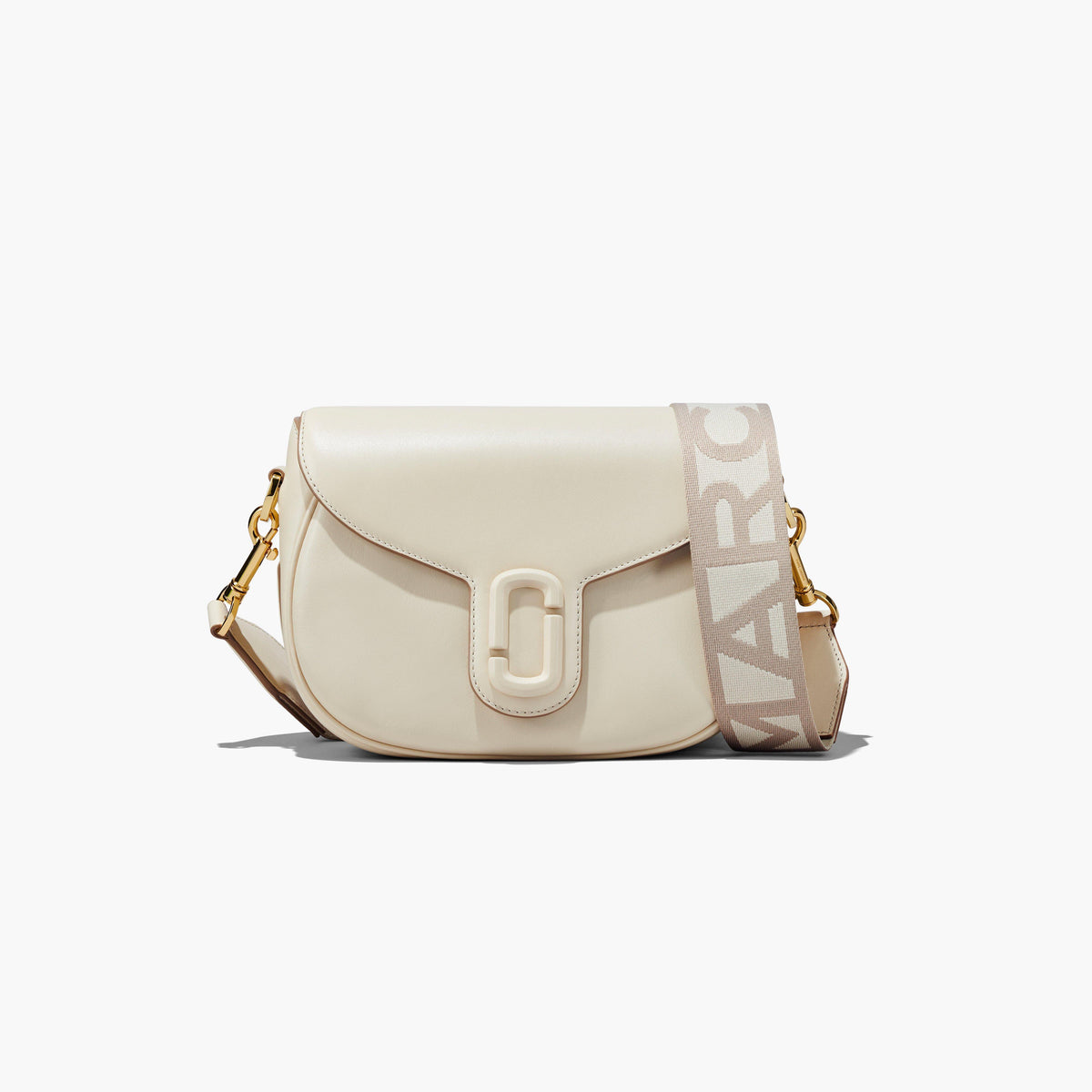 Marc Jacobs The Covered J Marc Large Saddle Bag in Cloud White