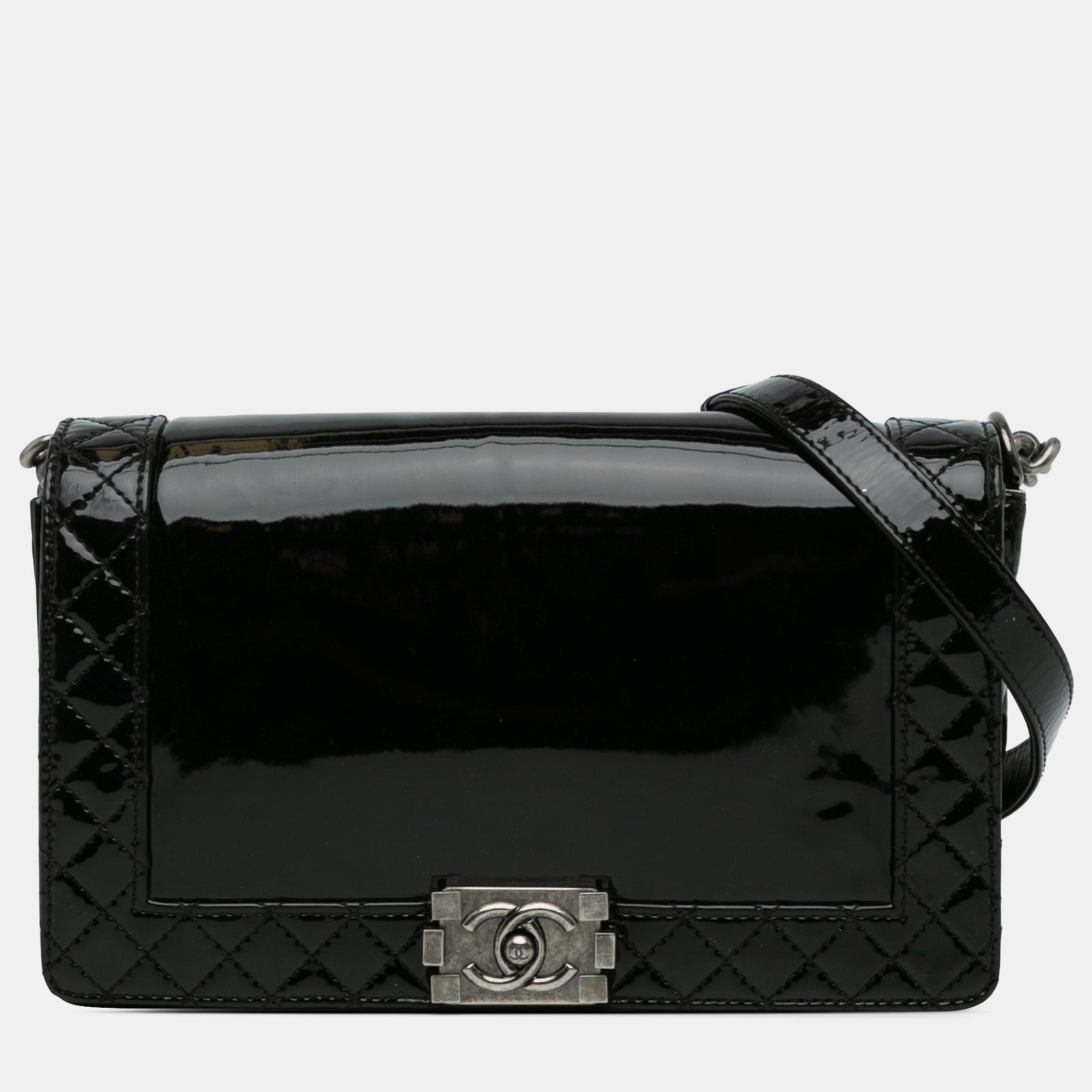 Chanel Mittlere Lack-Reverso Boy Flap