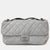 Grey Stitched Leather Messenger Flap Bag