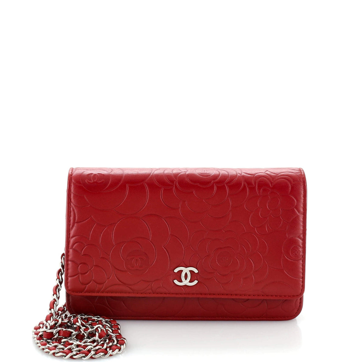 Chanel CHANEL Wallet on Chain Camellia Lambskin