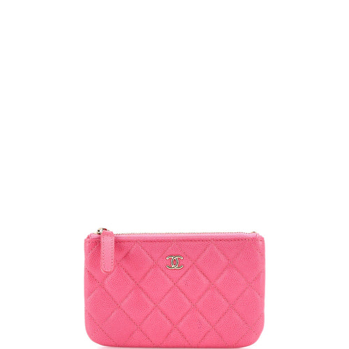 CHANEL Classic O Case Pouch Quilted Caviar Mini