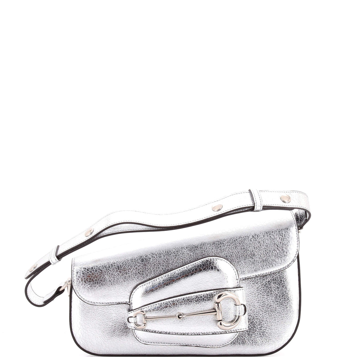 Gucci GUCCI Horsebit 1955 Asymmetric Shoulder Bag Leather Small