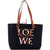 LOEWE Love Anagram Tote Wool and Leather Small