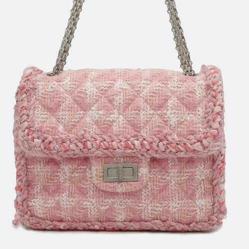 Pink Quilted Tweed Square Reissue 2.55 Flap Bag