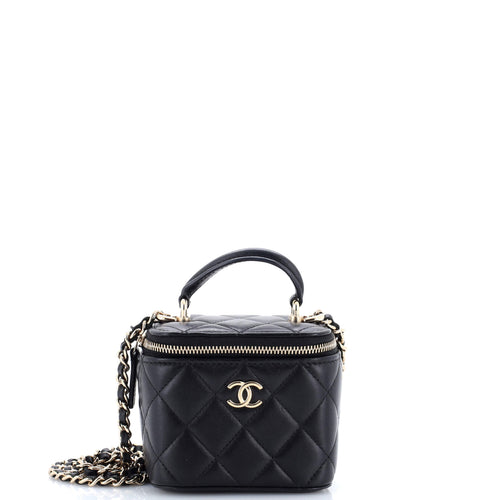 CHANEL Classic Top Handle Vanity Case with Chain Quilted Lambskin Mini