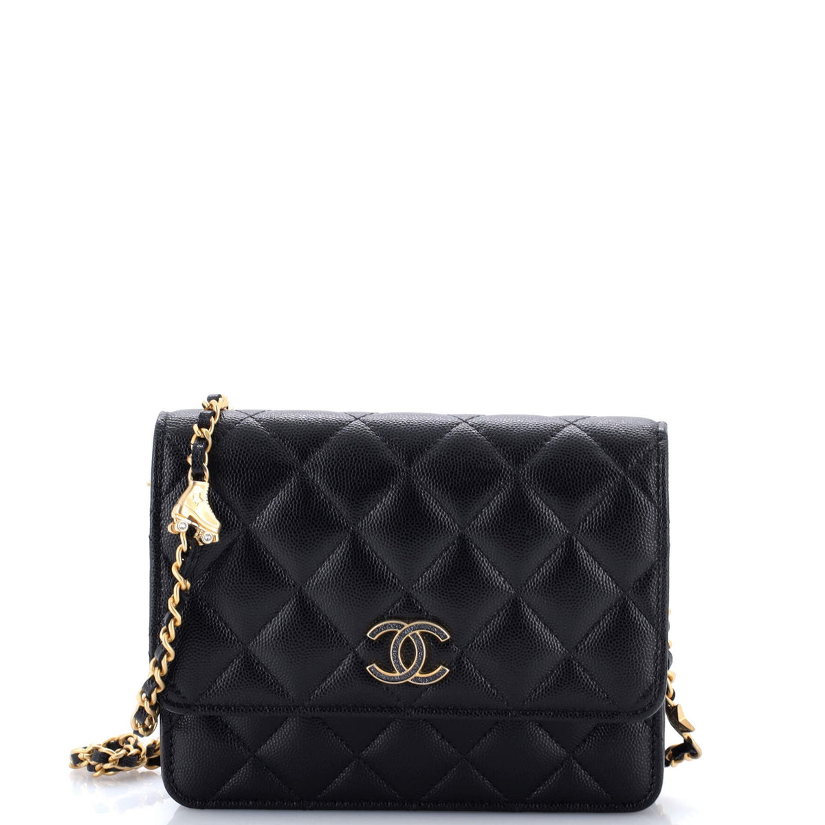 Chanel CHANEL Roller Skate and Star Charms Wallet on Chain Quilted Caviar with Crystals and Enamel Mini