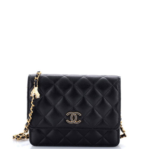 CHANEL Roller Skate and Star Charms Wallet on Chain Quilted Caviar with Crystals and Enamel Mini