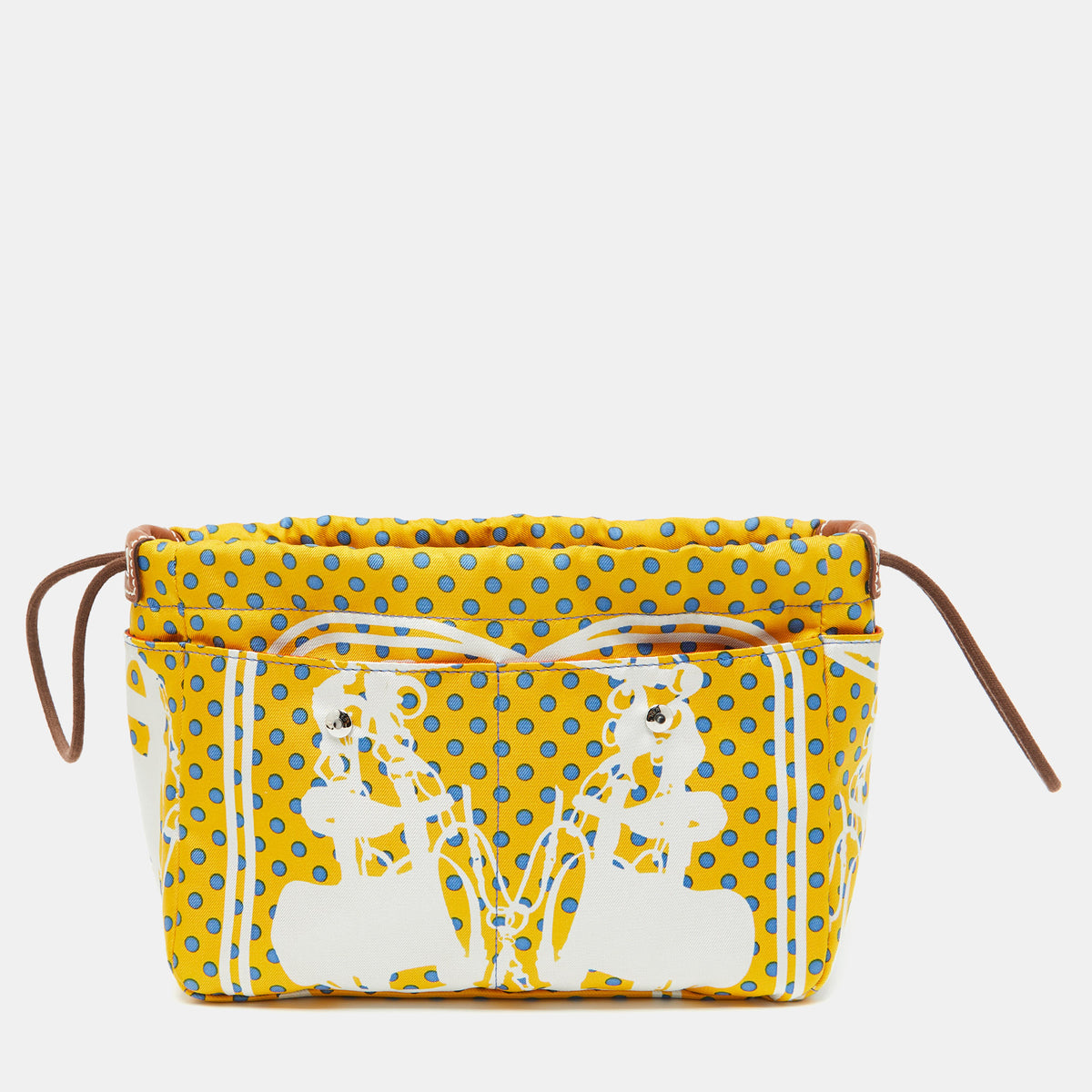 Hermès Yellow Silk and Barenia Leather Fourbi 20 Pouch