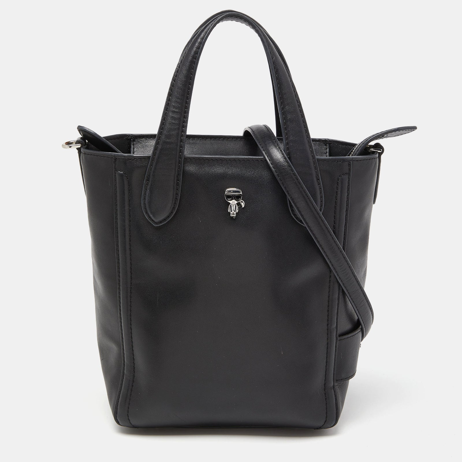 Karl Lagerfeld Black Leather Tote