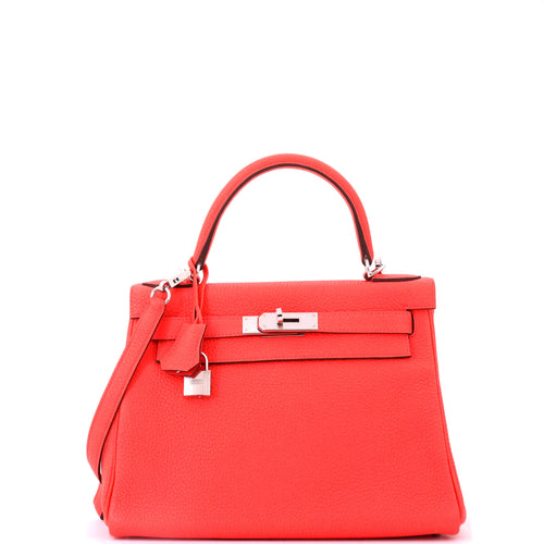 Kelly Handbag Rose Texas Clemence with Palladium Hardware 28