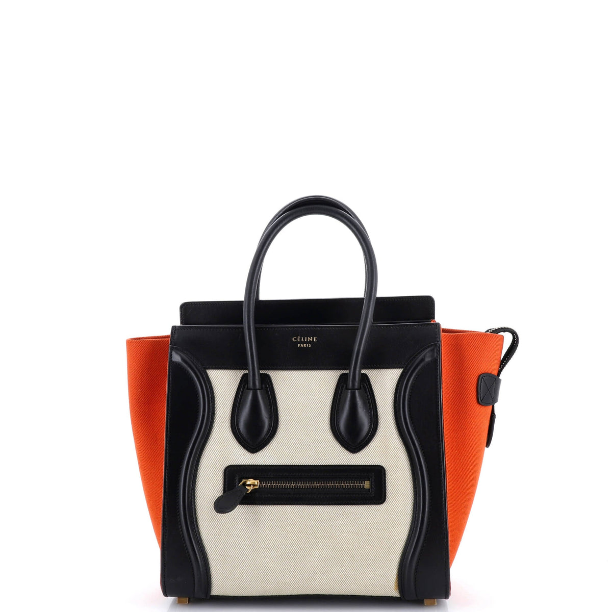 Celine CELINE Tricolor Luggage Bag Canvas and Leather Micro