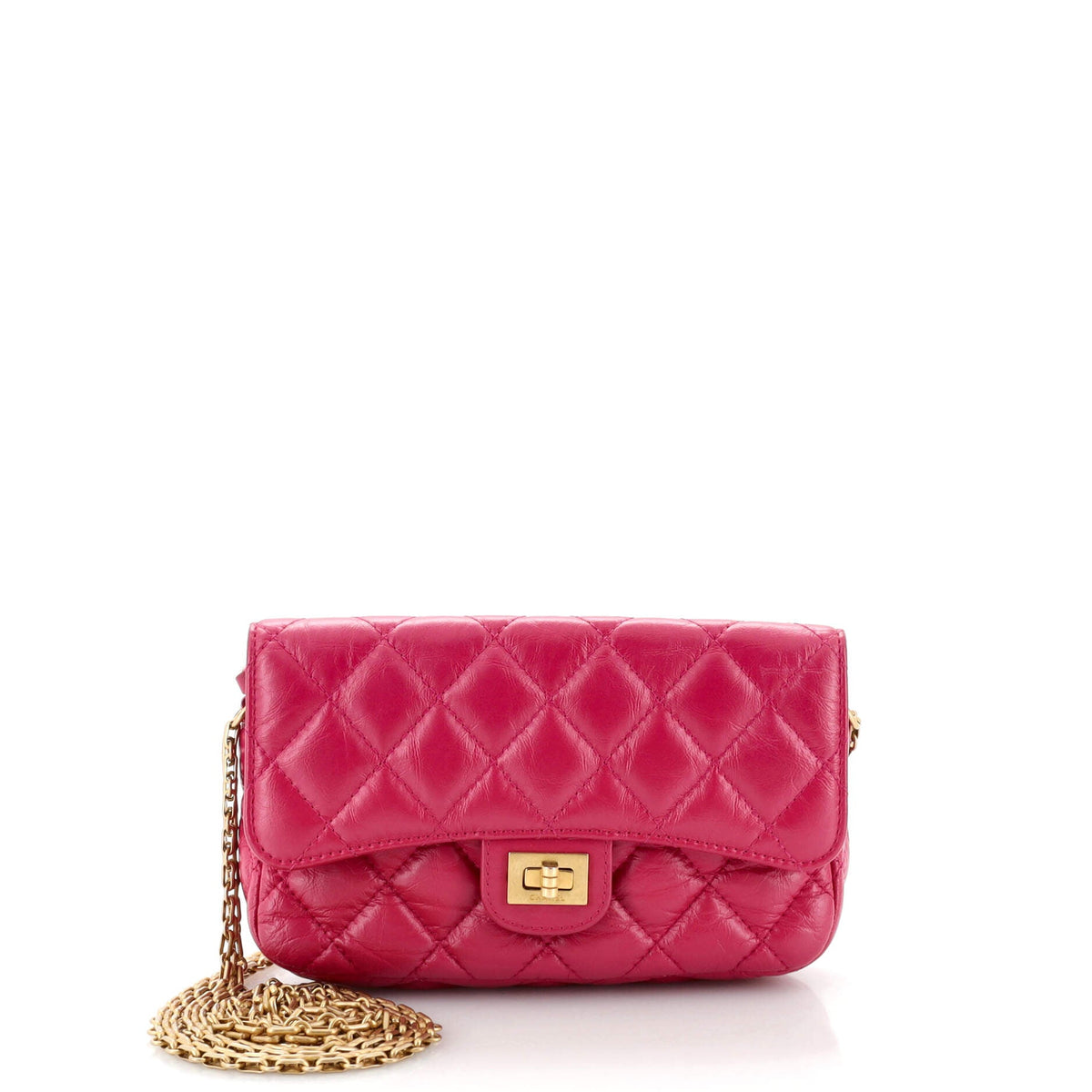 Chanel CHANEL Reissue 2.55 Flap Phone Holder with Chain Quilted Aged Calfskin