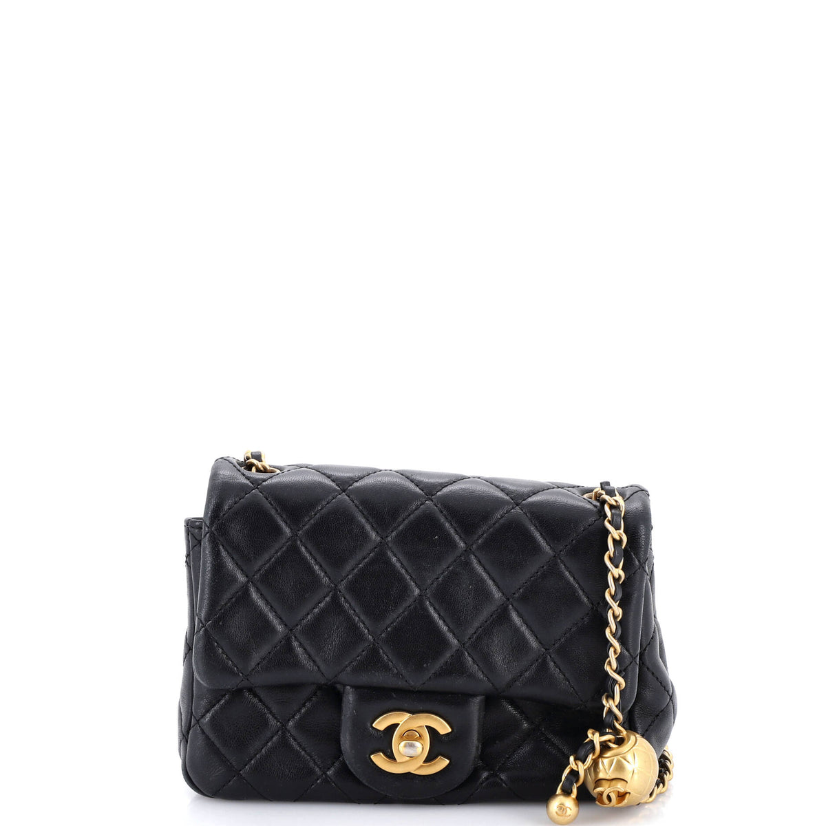 Chanel CHANEL Pearl Crush Square Flap Bag Quilted Lambskin Mini