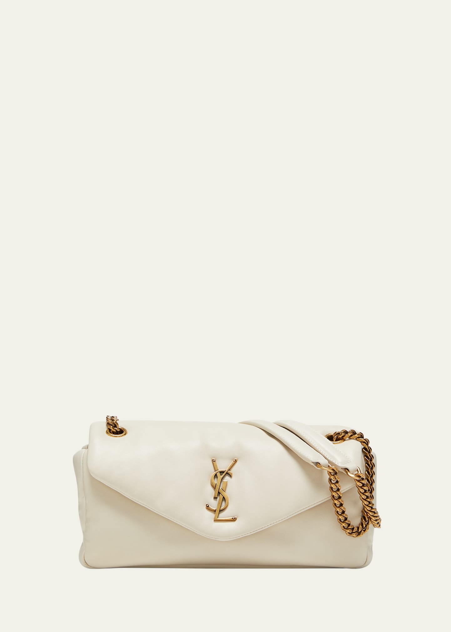 Saint Laurent Calypso Small YSL Shoulder Bag in Smooth Padded Leather