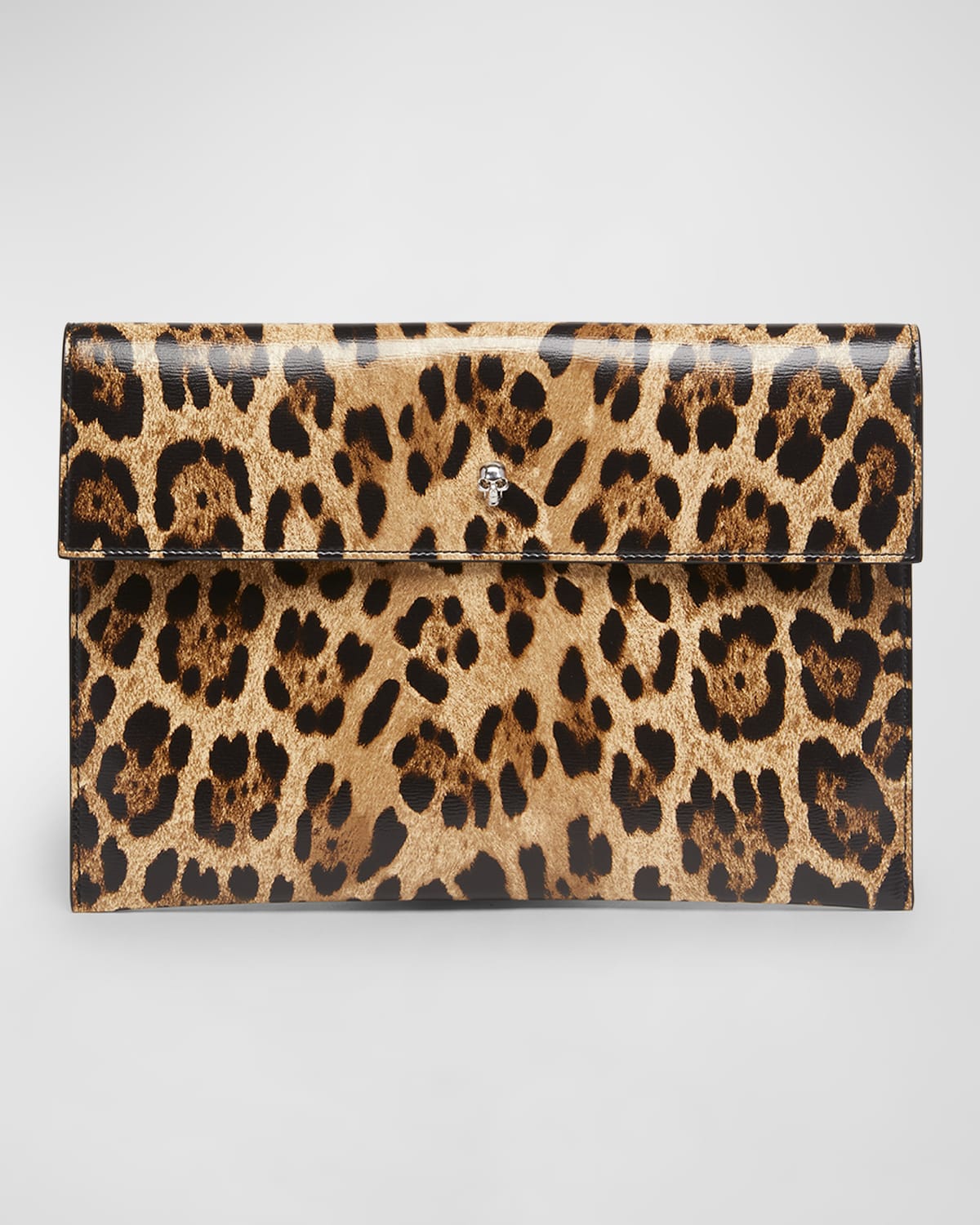 Alexander Mcqueen Envelope Leopard-Print Pouch Clutch Bag