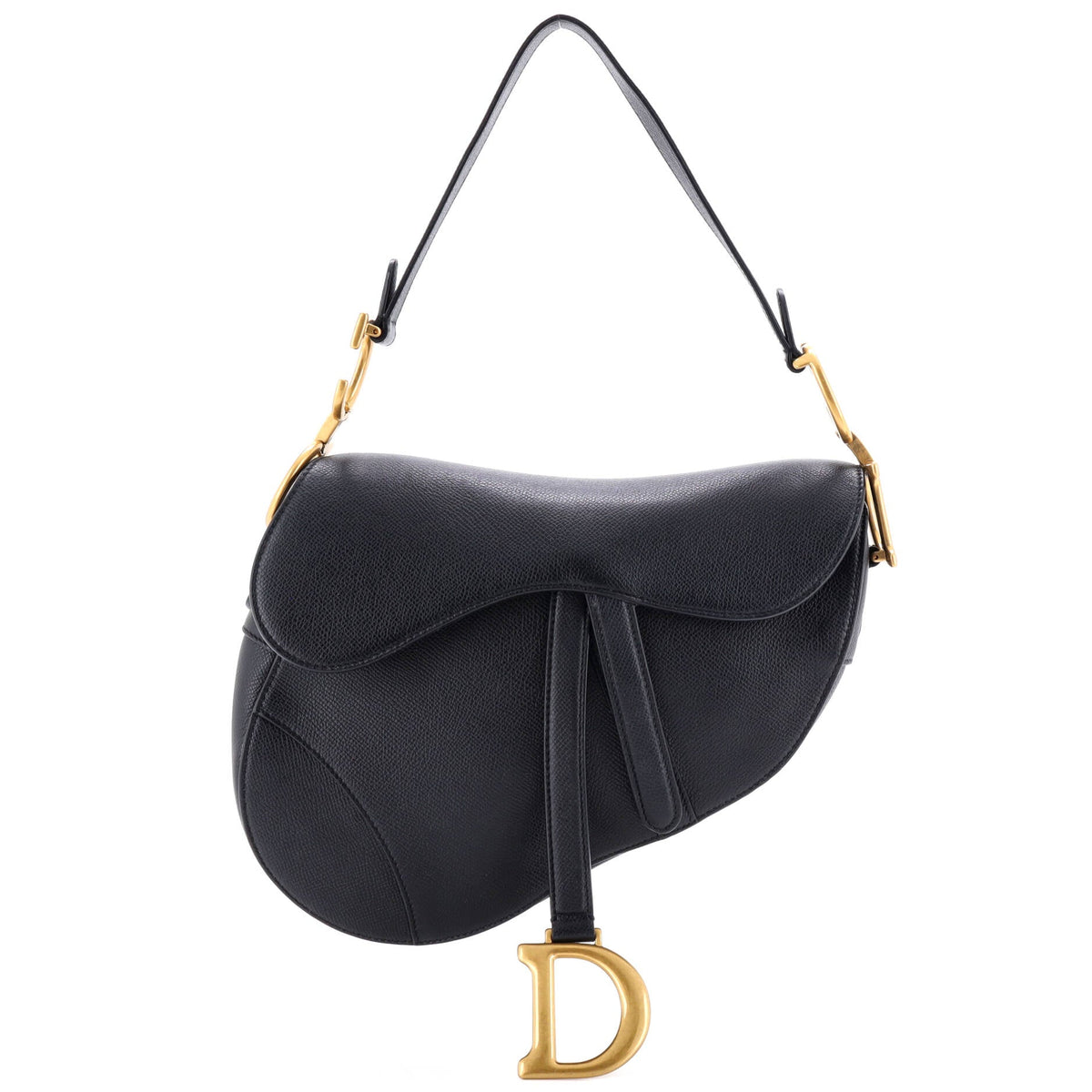 Christian Dior Saddle Handbag Leather Medium
