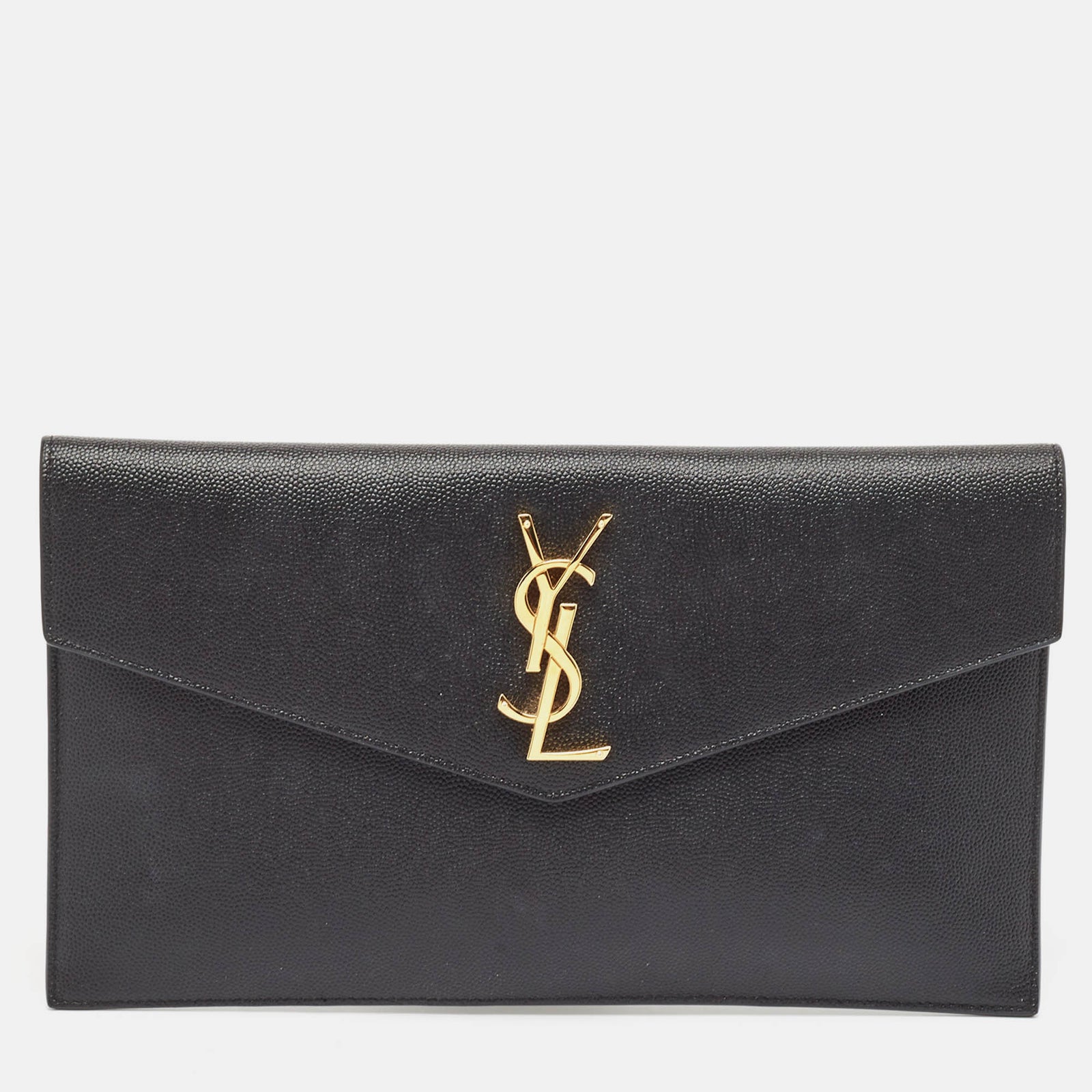 Saint Laurent Paris Saint Laurent Black Leather Uptown Pouch Clutch